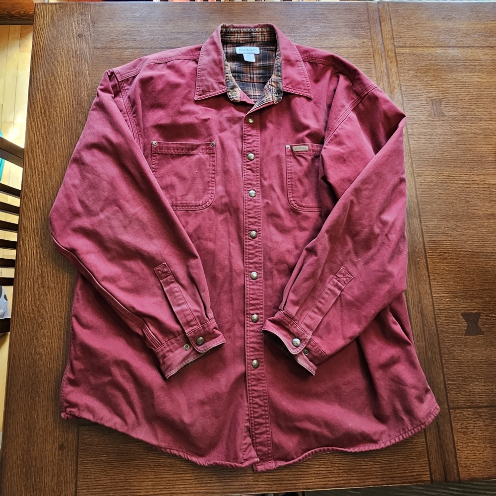 Carhartt Plaid Lined Shacket 2XLT Vintage - Picture 1 of 12